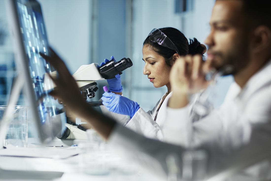 Man and woman in laboratory