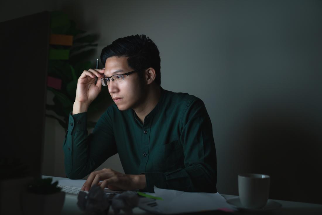 young man with stress