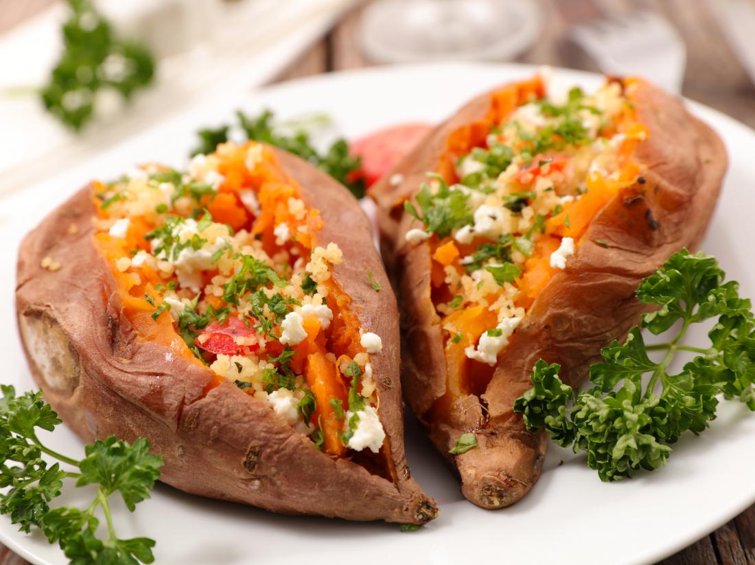 Fully loaded sweet potatoes