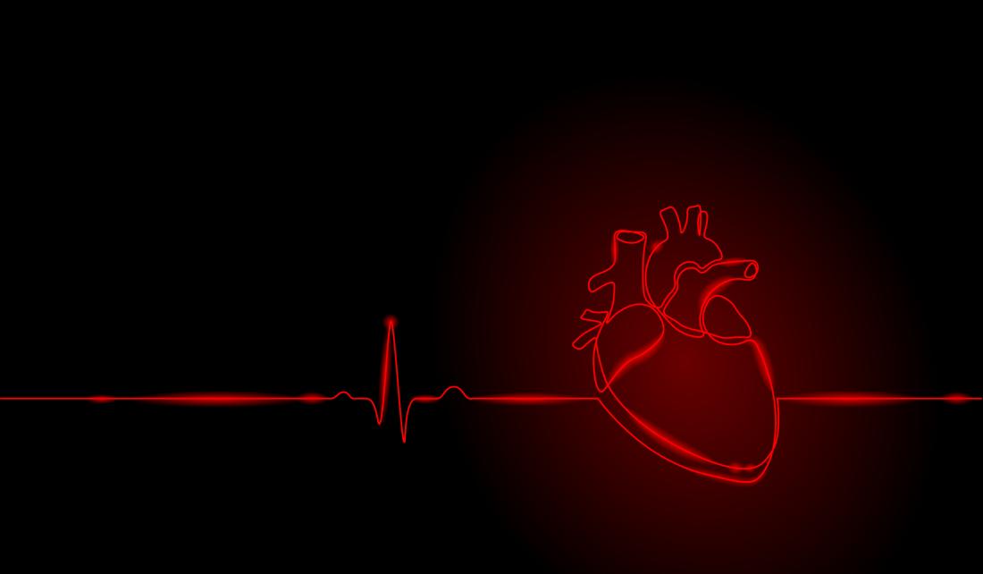 illustration of a heart on black background