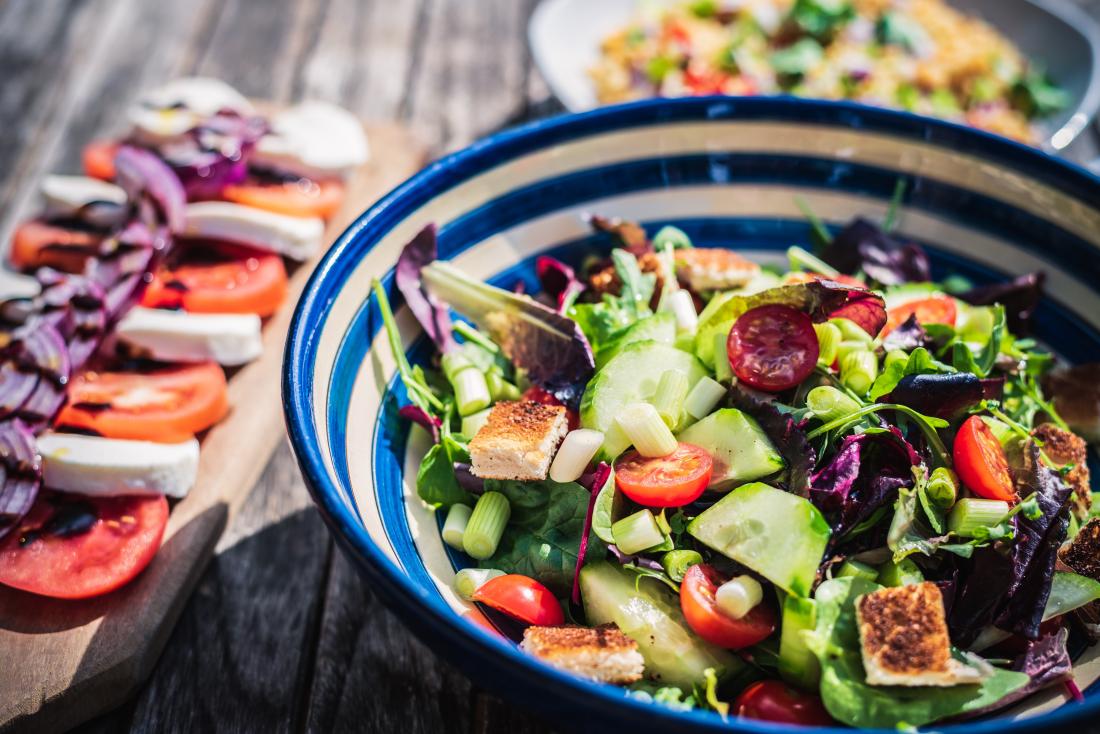 bowl with vegetable salad
