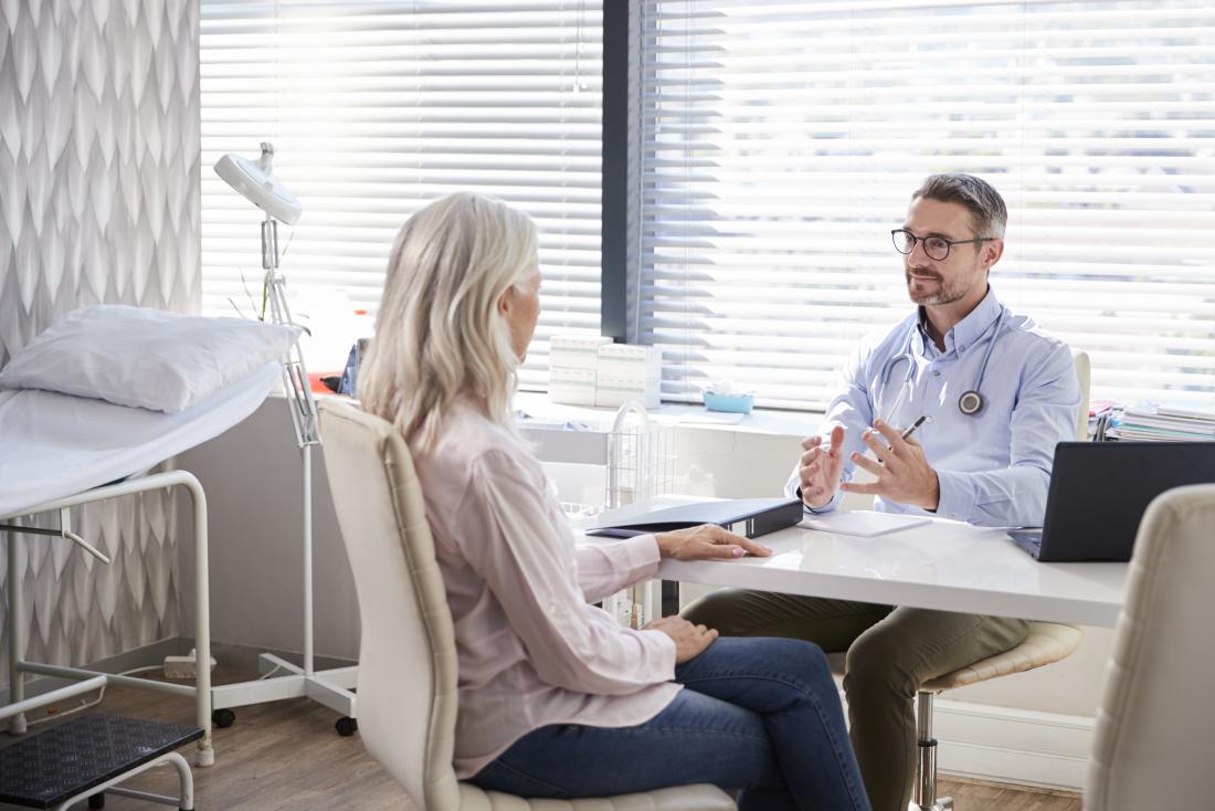 Female patient in doctors office