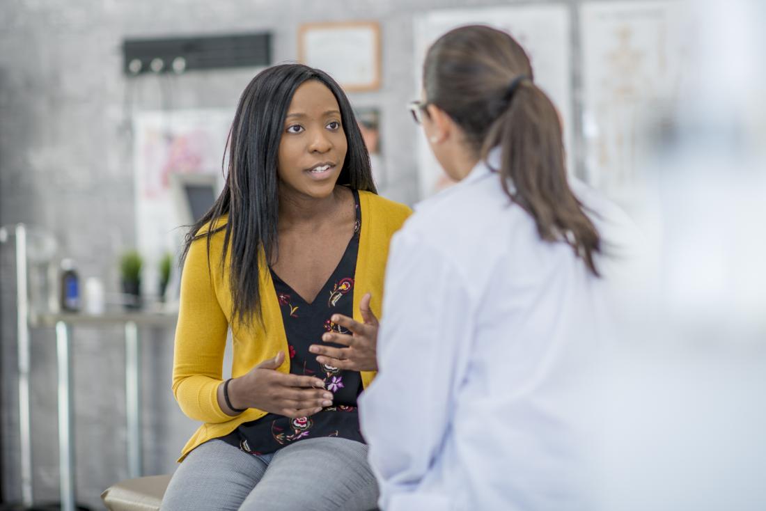 Doctor speaking to patient about antidepressants