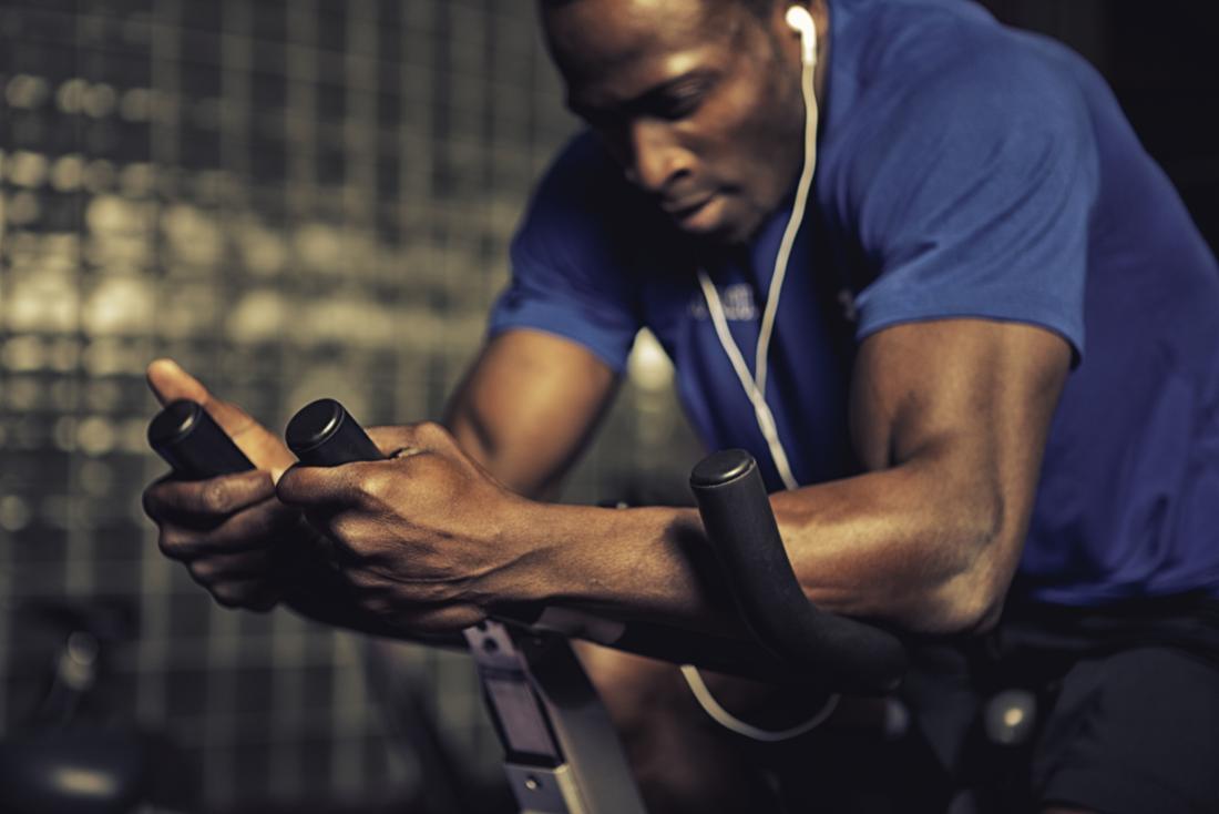 man on exercise bike