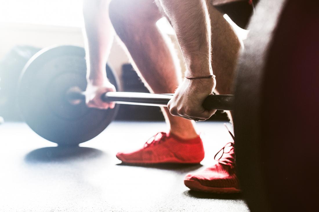 Man doing a deadlift in the gym