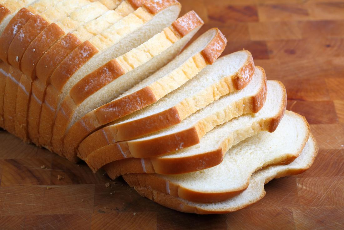 sliced white bread on a table