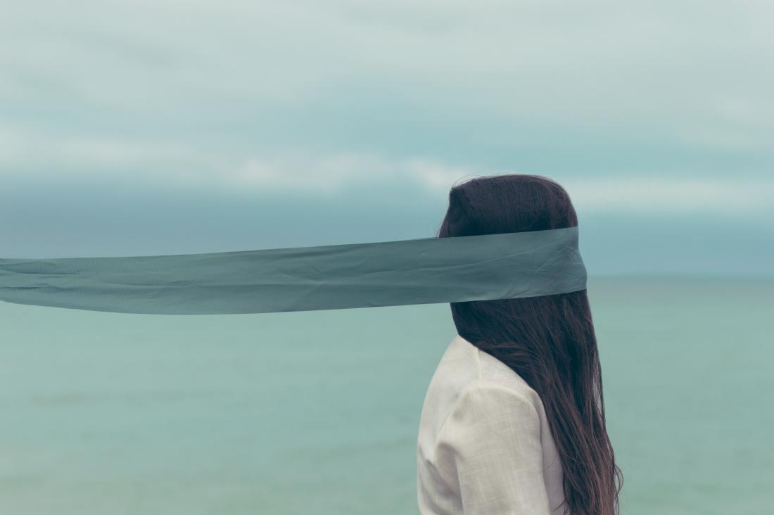 concept image of blindfolded woman