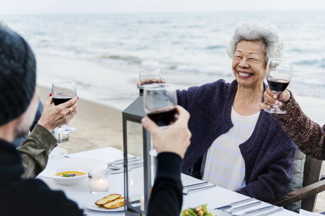 woman drinking wine