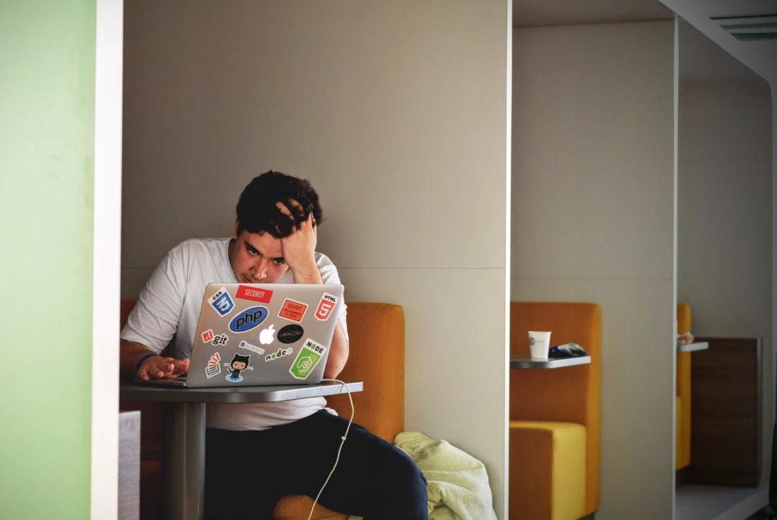 person struggling to focus at work