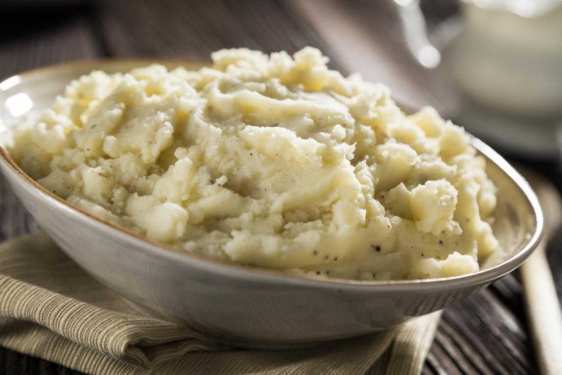 a bowl of mashed potato