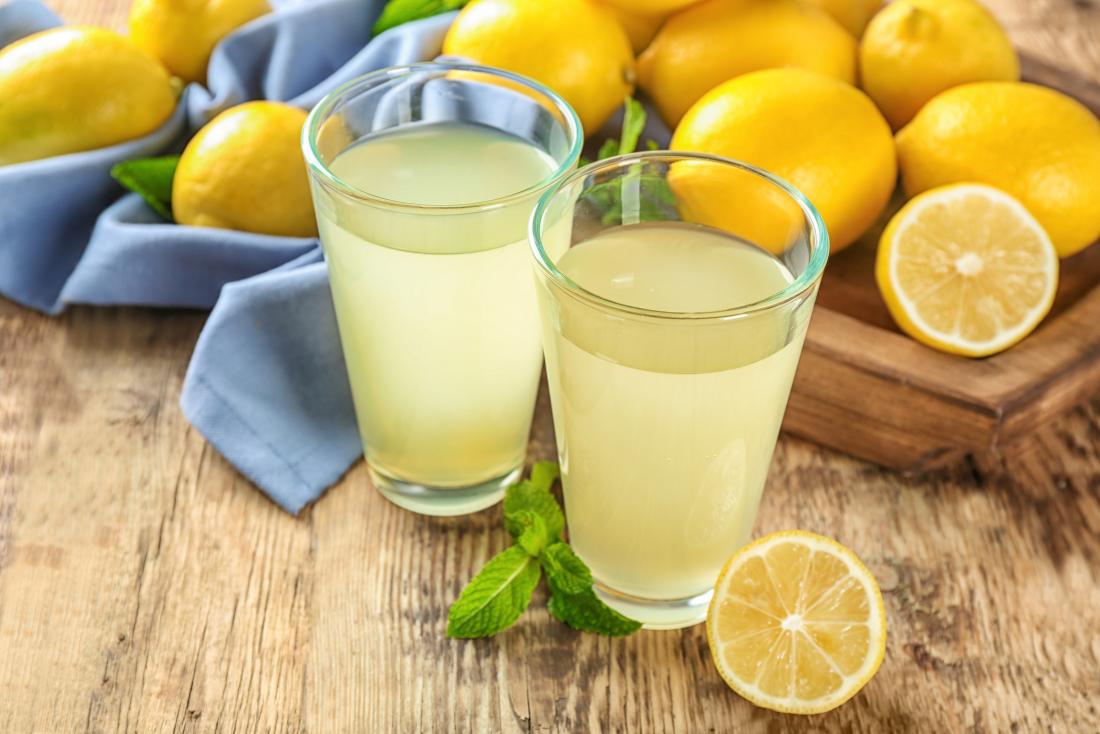 fresh lemon juice which can help with constipation