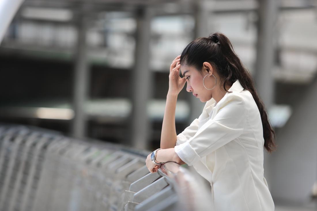 a woman with Diabetes who is suffering from stress