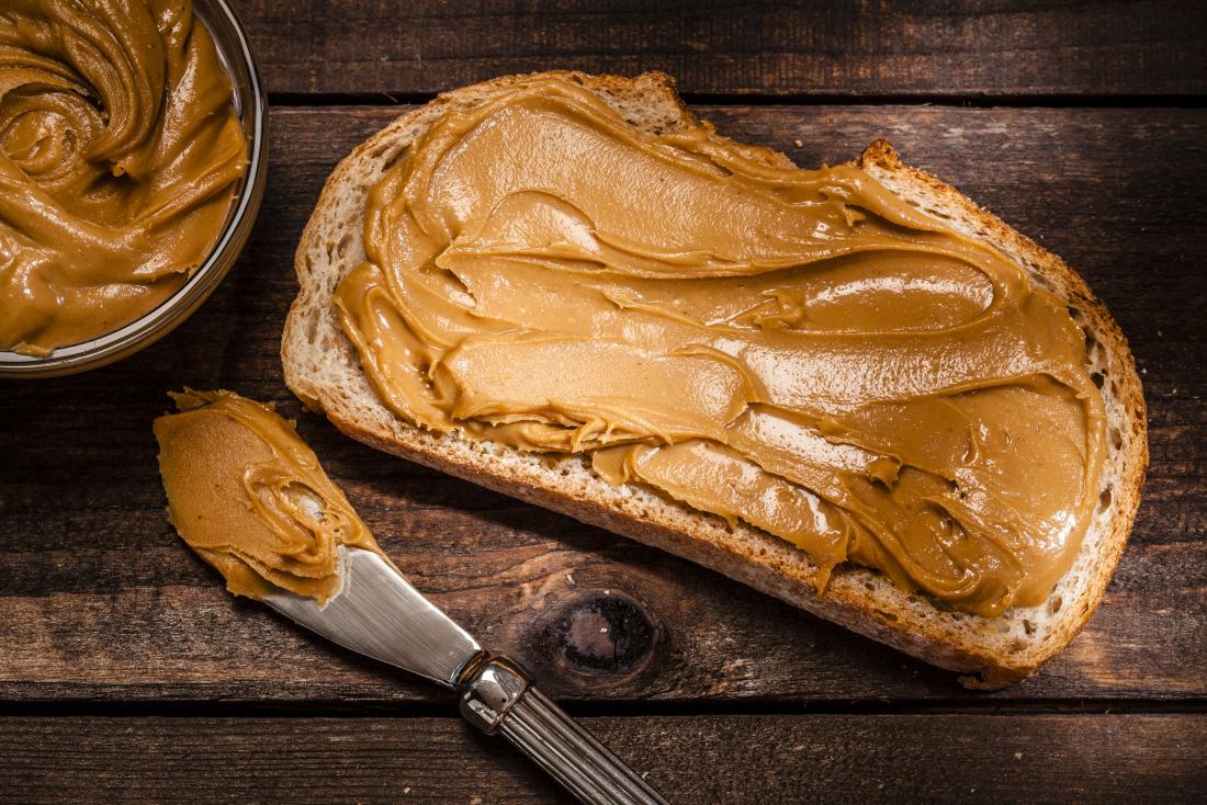 peanut butter on toast. 