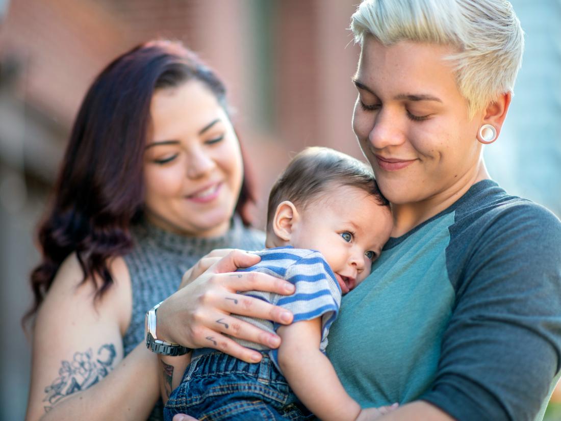 two lesbians and a baby. 