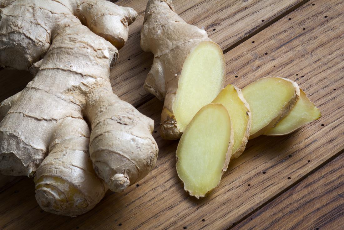 sliced ginger on a table which is a Foods that aid digestion