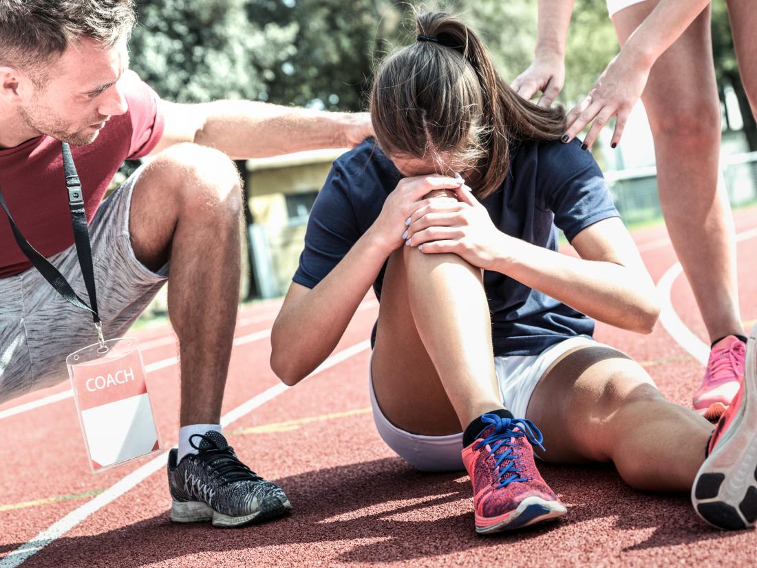 a female athlete with a Locked knee