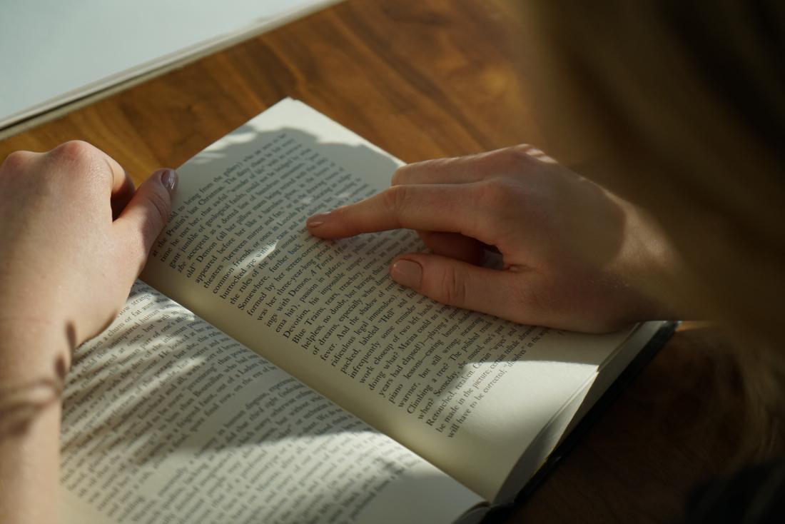 person reading a book