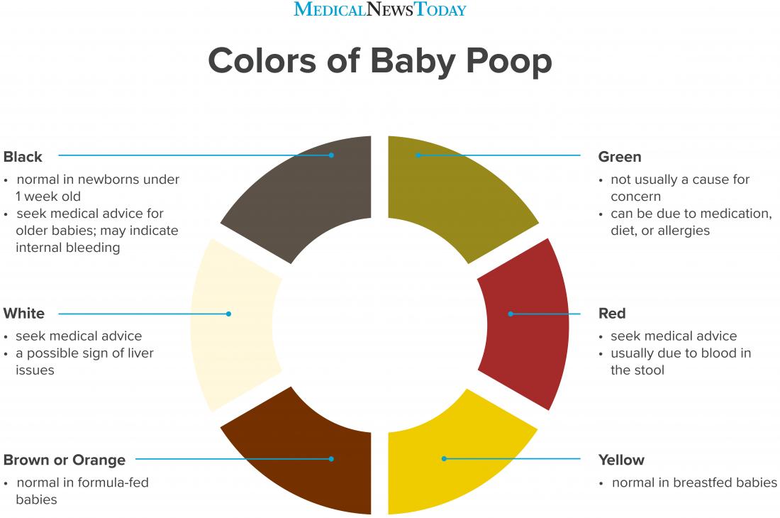 A Color Wheel Infographic Showing The Colours Of Baby Poop 