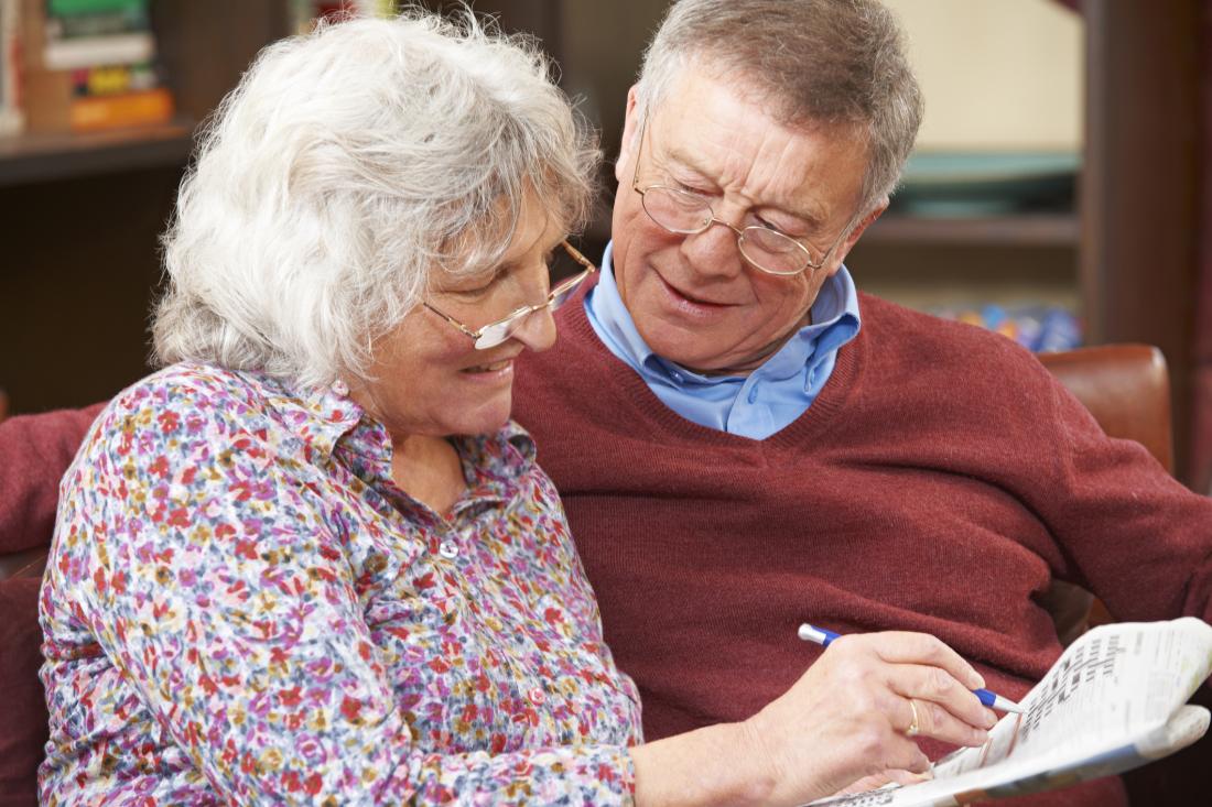 seniors doing a crossword together