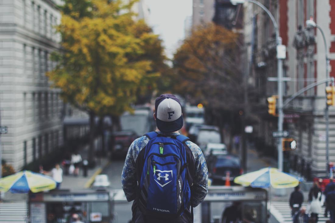 young person in a city