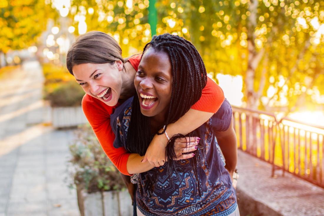 Two women having fun